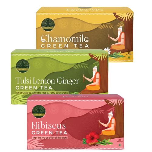 Ultimate Wellness Trio (Chamomile, Tulsi & Hibiscus Green Tea)